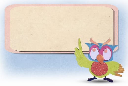owl bird  paper craft stick background