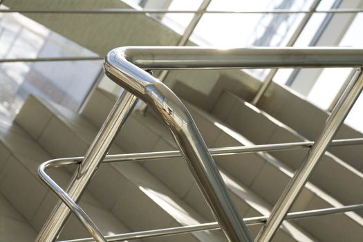 Metal details of an interior of modern office building