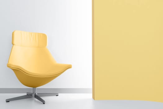 yellow luxury armchair in empty light room