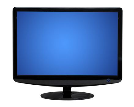 Flat TV isolated on white background. Studio work.
