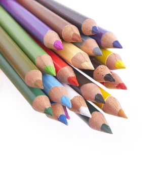 Stack of coloured pencils ready for action