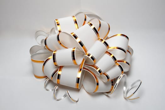 Big white ribbon for gift decoration