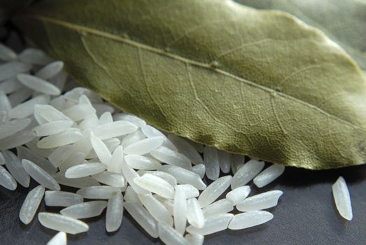 rice and bay leaf