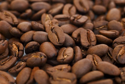 brown scented coffee beans as food background