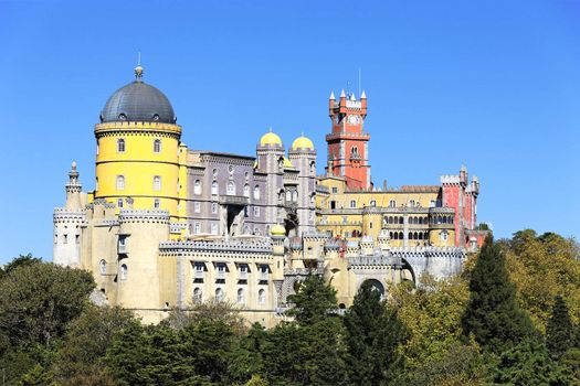 the famous Pena National Palace in Sintra, Portugal