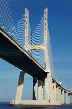 part of the Vasco da Gama bridge in Lisbon, Portugal
