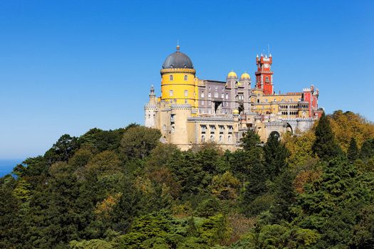 the famous Pena National Palace in Sintra, Portugal