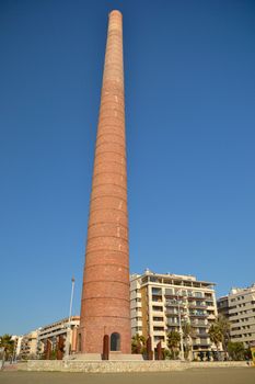 Broken chimneys on the west beach of Malaga