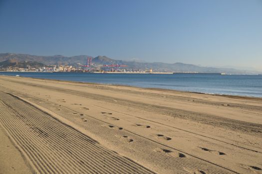 beach located on the west side of the harbor