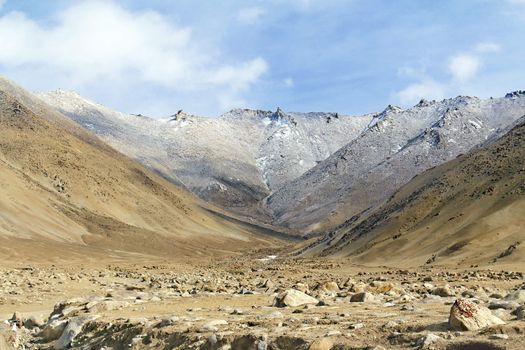 view of the valley in the Himalayas