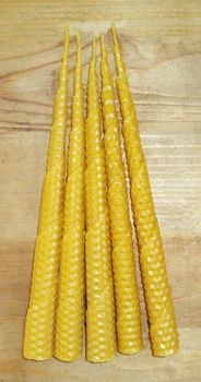 hand rolled natural beeswax candles taper