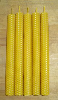 hand rolled natural beeswax candles taper