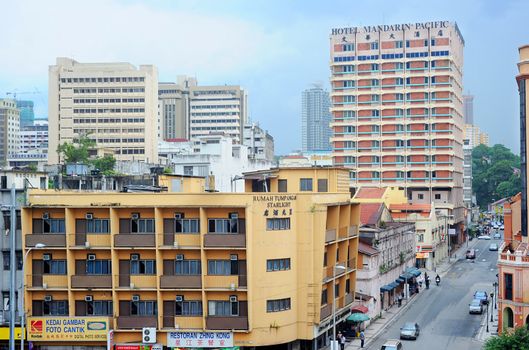 Kuala Lumpur, Malaysia - March 17, 2011: Street in Chinatown in Kuala Lumpur, Malaysia