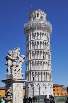 Pisa, Piazza dei miracoli, with the Basilica and the leaning tower