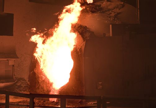 Molten steel is pouring - Industrial metallurgy