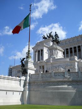A glimpse of the monument dedicated to Victor Emmanuel II of Savoy in Rome in Italy.