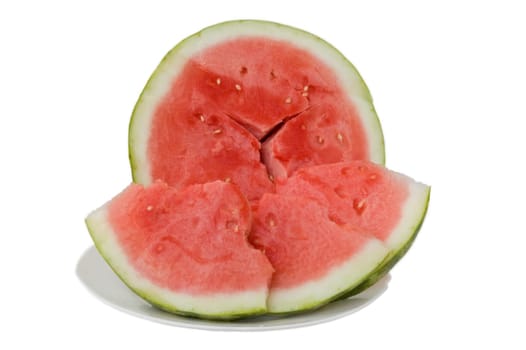 fresh and testy watermelon Cutted on the plate