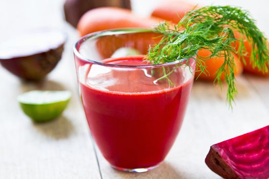 Beetroot with Carrot and lime juice