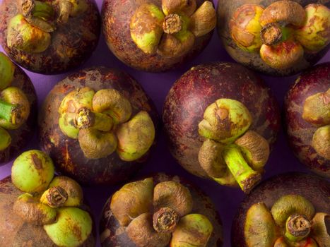 close up of mangosteens food background