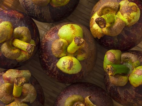 close up of mangosteens food background