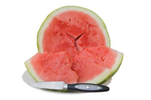 fresh and testy watermelon Cutted on the plate