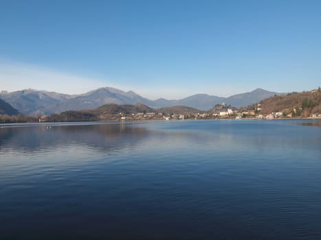 Lago Grande (The Great Lake) in Susa valley, Avigliana, Turin, Italy