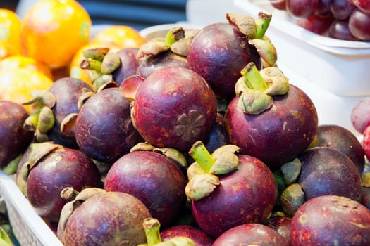 Mangosteen Tropical Fruits Closeup