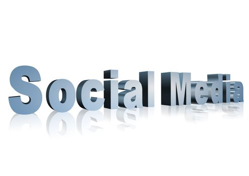 3d text that says social media