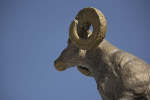big horn sheep bronze statue