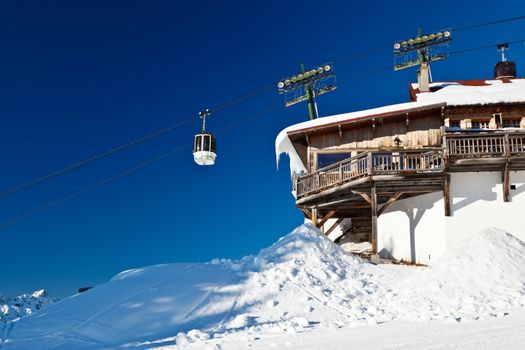 Upper Cable Lift Station and Gondola in French Alps