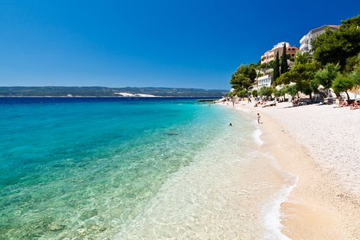 Deep Blue Sea with Transparent Water and Beautiful Adriatic Beach in Croatia