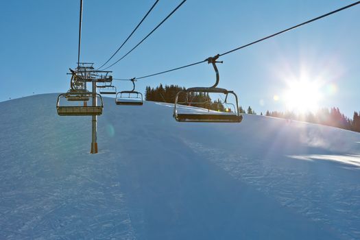 Riding the Chairlift in French Alps