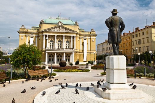 Kasalisni Park and Theater Building in Rijeka, Croatia