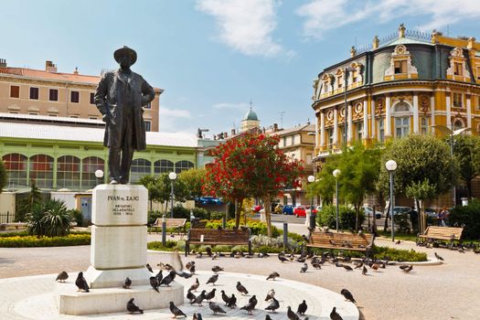 Kasalisni Park and Ivan Zajc Monument in Rijeka, Croatia