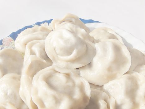 Siberian meat dumplings on a plate