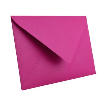 Purple envelope isolated on white background with clipping path 