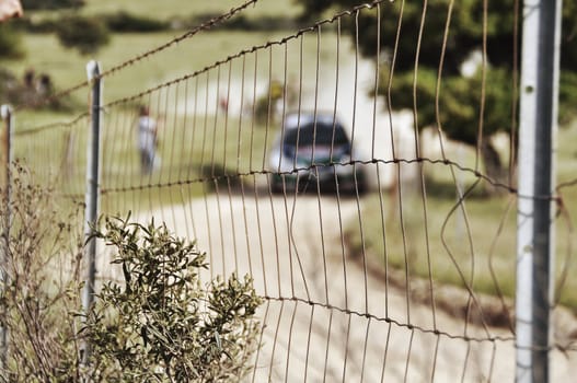 A rally car racing in Sardinian country