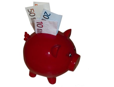 red money pig with euros