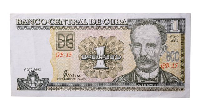 Cuban peso isolated on white background. 