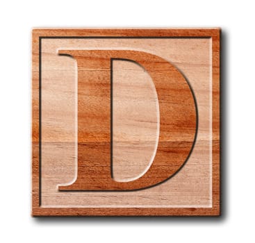 wooden letter A, isolated, white background, clipping path.