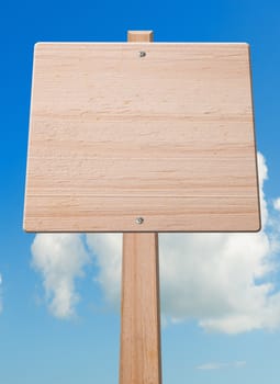 One way roadsign, with sky background, clipping path.