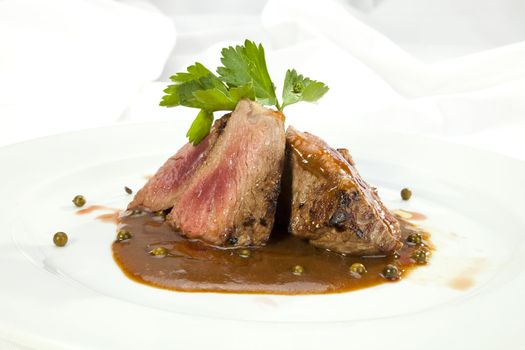 Grilled Sirloin with pepper sauce