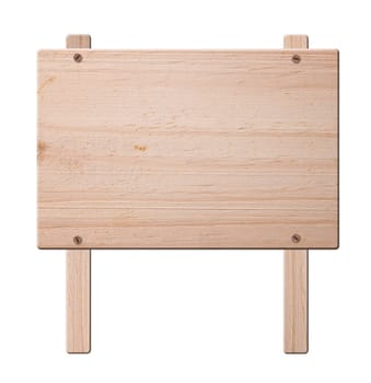 Wooden sign isolated on white background, clipping path.