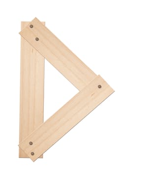 Letter D, made of wood, isolated, clipping path.
