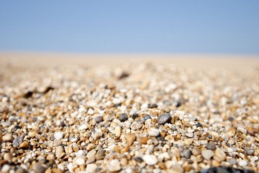 chesil beach pebbles going into distance