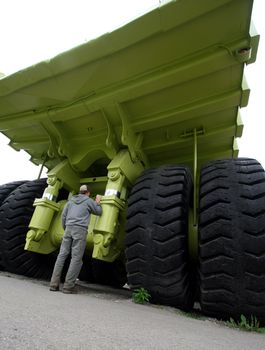 Rear end of a dump truck