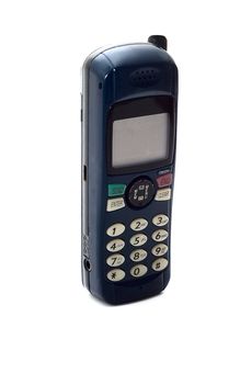 Mobile phone blue isolated on a white background
