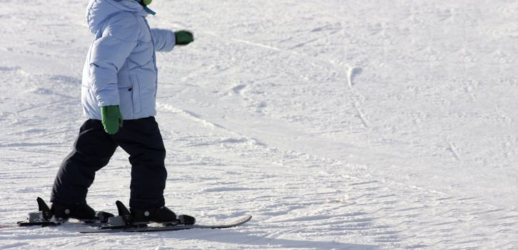 Youngster learn to ski