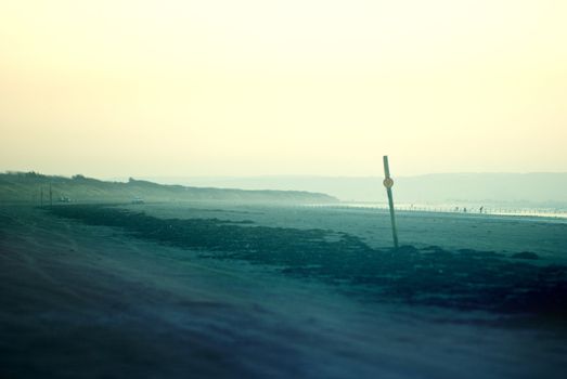 long and wide brean beach with sand dunes 