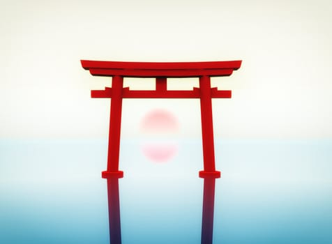 illustration of a japanese torii